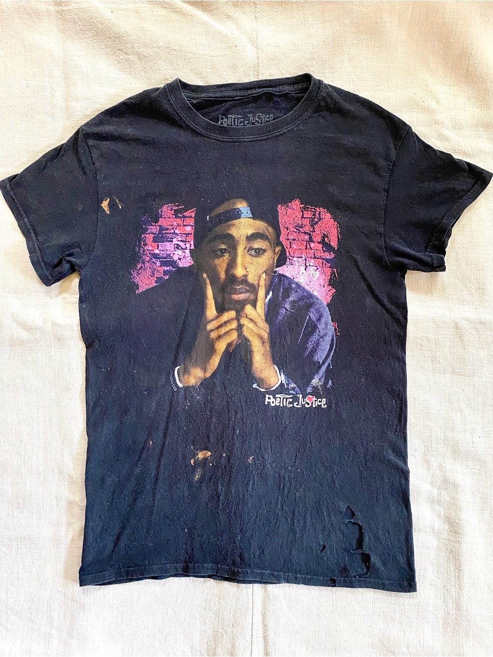VTG Poetic Justice Tupac Print Rap T-Shirt